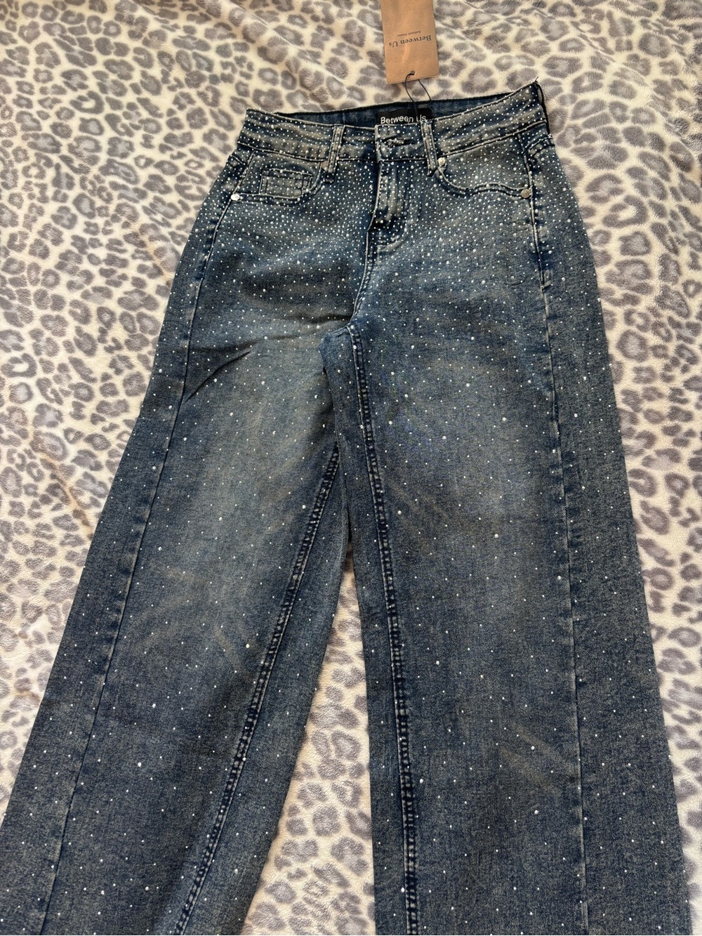 Straight Leg Rhinestone Jeans - Picture 3 of 3